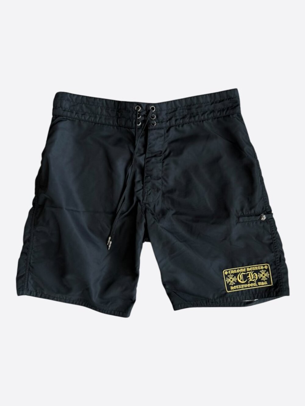 Chrome Hearts Black & Yellow Patch Swimshorts